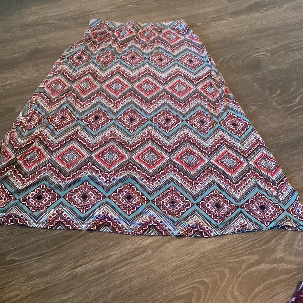 Teal and red A-Lines Skirt